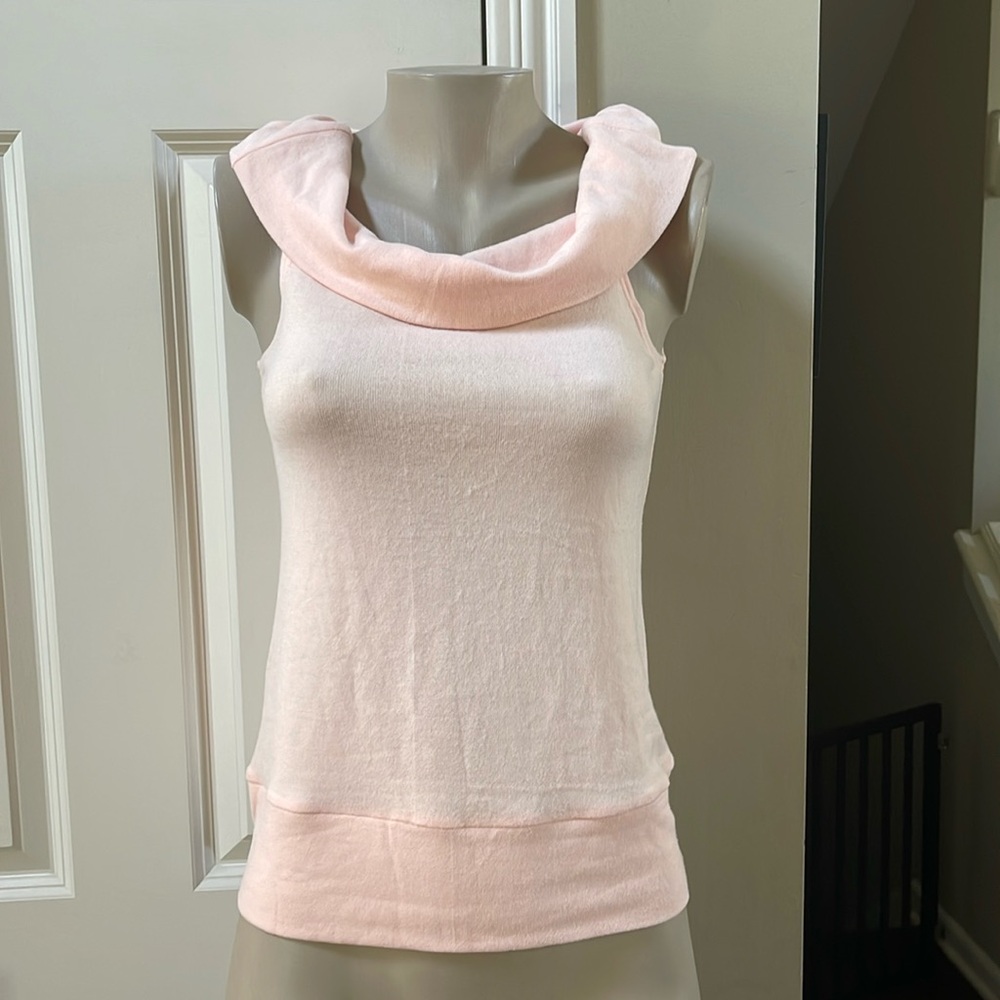 NWT Cupcakes and Cashmere peach cowl neck sleeveless top, med